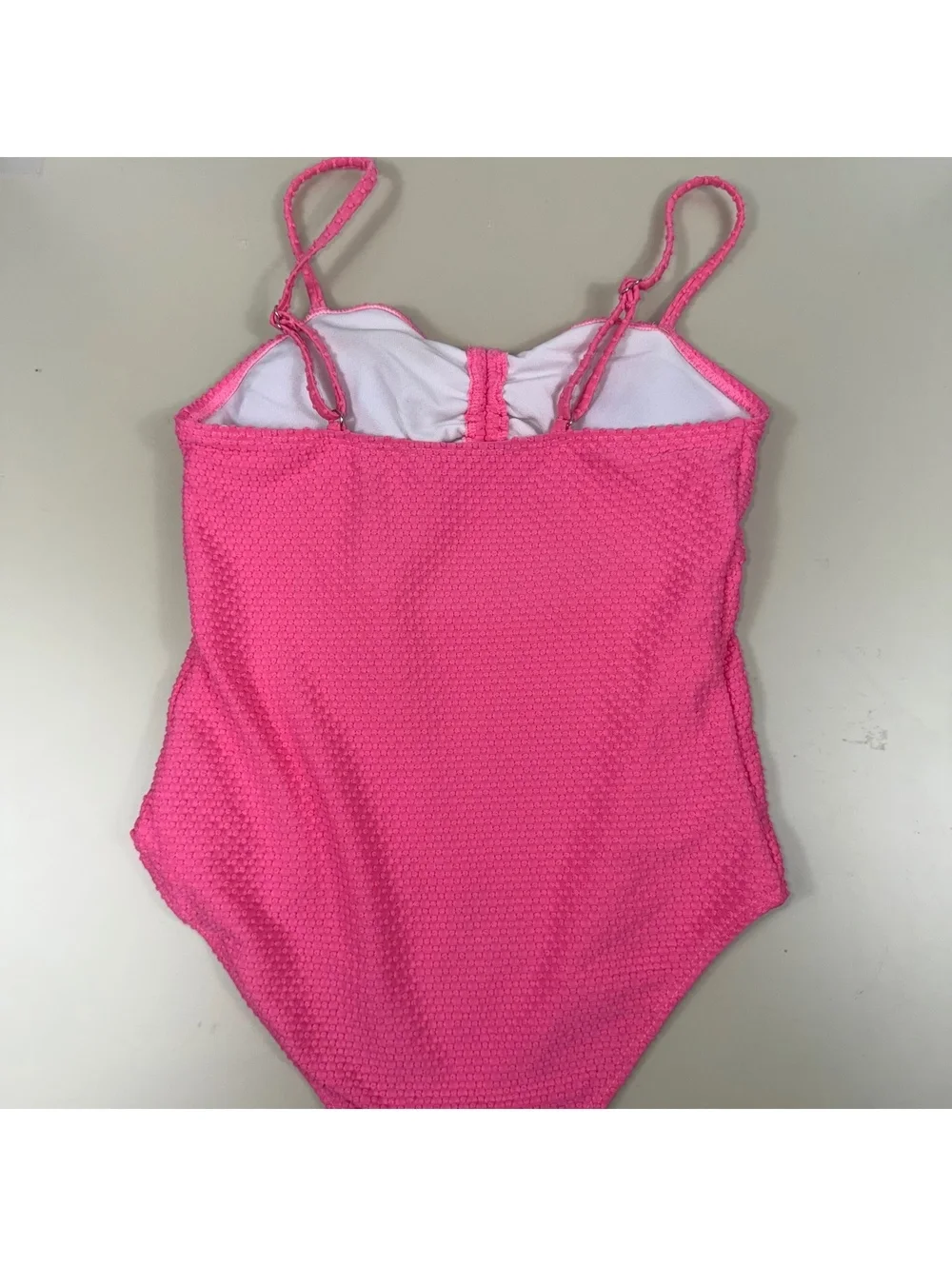 SHEIN Girls Pink Textured Cutout One Piece Swimsuit Size 12